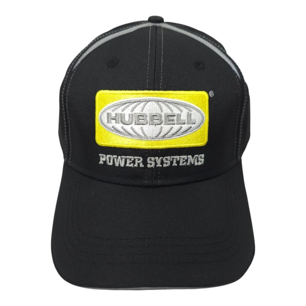Hubbell Power Systems Strapback Cap Trucker Baseball Embroidered Patch Hat Black